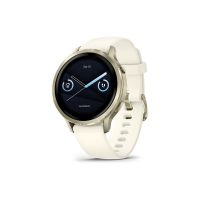 Garmin Venu 4 - 41 mm - lunar gold - intelligente Uhr mit Band - Silikon - Knochen - Handgelenkgröße: 110-175 mm - Anzeige 3.04 cm (1.2")