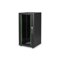 DIGITUS Netzwerkschrank Dynamic Basic Serie - 600x600 mm (BxT), Freistehendes Gestell, 22U, 600 kg, Sperrschloss, Ablageschienen, Verstellbare Füße