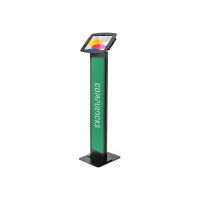 Compulocks iPad 10th-11th (A16) Gen Space Enclosure Brandable Floor Stand Black - Aufstellung - freistehend / anschraubbar - für Tablett - Branding-fähig - verriegelbar - hochwertiges Aluminium - Schwarz - Bildschirmgröße: 27.7 cm (10.9")