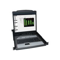 Eaton Tripp Lite Series 16-Port Rack Console KVM Switch 19" LCD PS2/USB Cables 1U - KVM-Konsole mit KVM-Switch - 16 Anschlüsse - 48.3 cm (19")