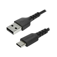 StarTech.com 2m USB-A auf USB-C Ladekabel - Dauerhaftes USB 2.0 auf USB Typ-C Datenübertragungs- und Schnellladekabel - Robuster TPE-Mantel Aramidfaser, M/M, 3A - Schwarz (RUSB2AC2MB)
