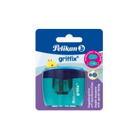 Pelikan Doppeldosenanspitzer griffix Blau 1 ST, Manueller Bleistiftspitzer, Blau, Kunststoff, 56 mm, 60 mm, 39 mm
