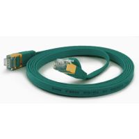 WANTEC Flaches CAT6A FTP Patchkabel, 15 m, Cat6a, F/UTP (FTP), RJ-45, RJ-45, Grün