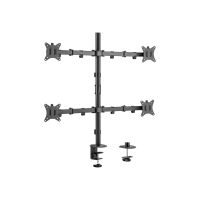 Equip Befestigungskit (Kabeldurchführungsklemme, Schrauben, Klemmhalterung) - für 4 LCD-Displays / Curved LCD-Displays - articulating - Kunststoff, Metall - Schwarz - Bildschirmgröße: 43.2-81.3 cm (17"-32")
