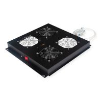 ROLINE Rack-Lüfter - 2 Lüfter - auf Dach montierbar - Jet Black, RAL 9005 - 48.3 cm (19")