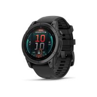Garmin fenix E - 47 mm - schiefergrau Stahl - Sportuhr mit Band - Silikon - schwarz - Handgelenkgröße: 125-208 mm - Anzeige 3.3 cm (1.3")