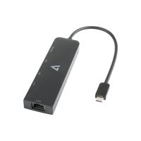 V7 V7UCRJ25GHUB-BLK - Netzwerk-/USB-Adapter - USB-C 3.2 Gen 2