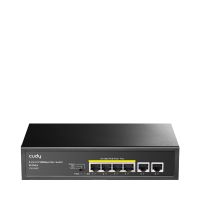 CUDY FS1006P, Fast Ethernet (10/100), Vollduplex, Power over Ethernet (PoE), Rack-Einbau, Wandmontage