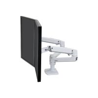 Ergotron LX Dual Side-by-Side Arm - Befestigungskit (Spannbefestigung für Tisch, Stange, 2 Gelenkarme, 2 Erweiterungsklammern, T-Halterung, Basis)
