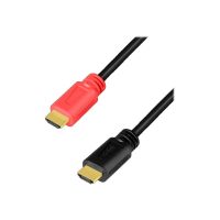 LogiLink Premium High Speed - HDMI-Kabel - HDMI männlich zu HDMI männlich - 15 m - Dreifachisolierung - Schwarz, Rot - aktiv, unterstützt 4K 60 Hz (3840 x 2160)