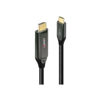 Lindy Adapterkabel - 24 pin USB-C männlich zu HDMI männlich - 2 m - abgeschirmt - Schwarz - rund, unterstützt 8K 60 Hz (7680 x 4320)
