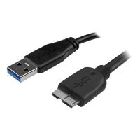 StarTech.com 3m schlankes SuperSpeed USB 3.0 A auf Micro B Kabel - St/St - USB 3.0 Anschlusskabel - Schwarz - USB-Kabel - Micro-USB Typ B (M)