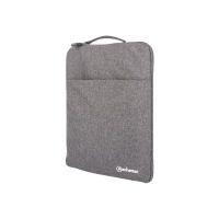 Manhattan Seattle Laptop Sleeve 15.6", Grey, Padded, Extra Soft Internal Cushioning, Main Compartment with double zips, Zippered Front Pocket, Carry Loop, Water Resistant and Durable, Notebook Slipcase, Three Year Warranty - Notebook-Hülle - 39.6 cm (15.6