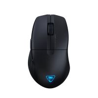 Turtle Beach Pure Air – Ultraleichte, kabellose und ergonomische RGB-Gaming-Maus, optischer Sensor mit 26.000 DPI, 125 Stunden Akkulaufzeit, kabelloses Dualsystem, optische TITAN-Schalter, Bluetooth, RGB-Beleuchtung. Halbtranparent Schwarz, rechts, Optisc