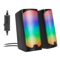 SPEEDLINK TONOS RGB, 2.0 Kanäle, Verkabelt & Kabellos, 6 W, 100 - 20000 Hz, 4 Ohm, Schwarz