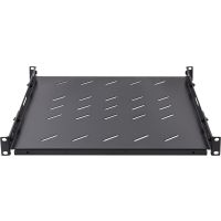 Rockstable 1 HE 19" Schwerlast Fachboden, Regalboden, Schwarz, SPCC, Stahl, 100 kg, 1U, Oval