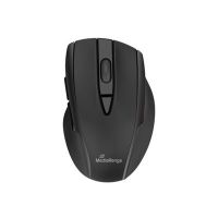 MEDIARANGE MROS217 - Maus - ergonomisch - Für Rechtshänder - optisch - 6 Tasten - kabellos - Bluetooth 5.0 - kabelloser Empfänger (USB)