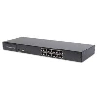 DIGITUS 19" LCD KVM-Konsole, 16-Port CAT 5, italienische Tastatur