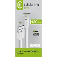 Cellularline Power Cable 120cm - Lightning, 1,2 m, Lightning, USB A, Weiß, Gerade, Gerade