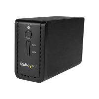 StarTech.com USB 3.1 Dual 3,5" SATA (6Gbit/s) Festplattengehäuse mit RAID - Zweifach 3,5 Zoll HDD/SSD/SSHD Gehäuse - USB-C und USB-A - Festplatten-Array - 2 Schächte (SATA-600)