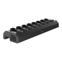 Axis W701 Mk II - Station zum Laden und Synchronisieren - 8 Schächte + AC-Netzteil - 120 Watt - 8 Ausgabeanschlussstellen (Steckverbinder für Bodycam)
