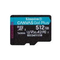 Kingston 512GB microSDXC Canvas Go Plus Gen4 200R A2 U3 Einzelpaket ohne ADP, 512 GB, MicroSD, Klasse 10, UHS-I, 200 MB/s, 160 MB/s