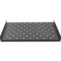 Rockstable 1 HE 19" Schwerlast Fachboden, Regalboden, Schwarz, SPCC, Stahl, 60 kg, 1U, Oval