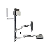 Ergotron LX - Befestigungskit (CPU-Halter, Maushalterung, 2 Schienenabdeckungen, Tastaturarm, 2 Kabelkanäle, Handgelenkkissen, Steh-Sitz-Arm, Wandschiene 10", Wandschiene 34") - Konstante Krafttechnologie - für LCD-Display / PC-Ausrüstung - mittlerer CPU-