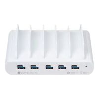Compulocks 5 Port USB-C and USB-A Charging Dock with UK Plug - Ladestation - 10 Ausgabeanschlussstellen (USB, 24 pin USB-C)