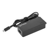 Manhattan USB-C Power Delivery Laptop Charger 65W, AC to Type-C Power Adapter, Universal Voltage Compatible with Most Notebooks, Ideal as Second or Replacement Power Supply, Includes Detachable AC Power Cable and Built-in USB-C PD Cable, Black