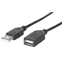 Manhattan 354257, 0,5 m, USB A, USB A, USB 2.0, Männlich/Weiblich, Schwarz