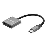 SANDBERG USB-C zu Kopfhöreranschluss / Ladeadapter - 24 pin USB-C männlich zu 24 pin USB-C, Mini-Stecker weiblich - USB-Stromversorgung (65 W)