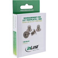 InLine Schraubenset - f. 2,5" HDD/SSD - 3mm - flacher Senkkopf - silber 100er Pack