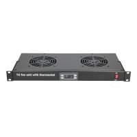 Extralink Lüfterpanel 19", 2 Lüfter, mit thermostat, Lüftertafel, Eingebauter Ventilator, Metall, Schwarz, 4,8 kg