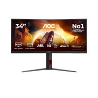 AOC G4 CU34G4Z, 86,4 cm (34"), 3440 x 1440 Pixel, Wide Quad HD, LED, 1 ms, Schwarz, Rot