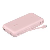 Belkin BoostCharge - Powerbank - mit integriertem Kabel - 20000 mAh - 30 Watt - PD - 3 Ausgabeanschlussstellen (2 x USB-C, USB)