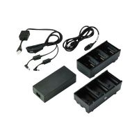 Zebra 3-Slot Battery Charger Connected via Y Cable - Batterieladegerät - Ausgangsanschlüsse: 3 - Großbritannien (Packung mit 2)