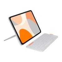 Logitech Flip Folio - Tastatur und Foliohülle - full size - kabellos - Bluetooth 5.1 LE - QWERTZ - Schweizerisch - Pale Gray - für Apple 10.9-inch iPad Air (5th generation)