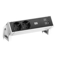 Bachmann DESK 2 - Steckdosenleiste - Inklusive Montageschelle - Wechselstrom 250 V - Eingabe, Eingang GST18i3 - Ausgangsanschlüsse: 2 (2 x CEE 7/3, 24 pin USB-C, USB)