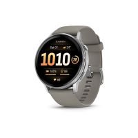 Garmin Venu 4 - 45 mm - silber - intelligente Uhr mit Band - Silikon - silver gray - Handgelenkgröße: 135-200 mm - Anzeige 3.53 cm (1.4")