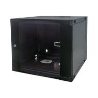 Intellinet Network Cabinet, Wall Mount (Double Section Hinged Swing Out), 12U, Usable Depth 385mm/Width 465mm, Black, Flatpack, Max 30kg, Swings out for access to back of cabinet when installed on wall, 19", Parts for wall install (eg screws/rawl plugs)