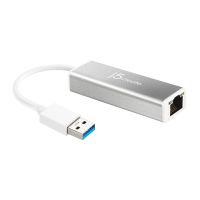 j5create JUE130-N USB™ 3.0 Gigabit Ethernet Adapter, Kabelgebunden, USB, 10,100,1000 Mbit/s, IEEE 802.3, IEEE 802.3ab, IEEE 802.3u, Silber, Weiß, 5 Gbit/s