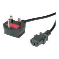 VALUE Stromkabel - BS 1363 (M) gewinkelt bis IEC 60320 C13 gerade