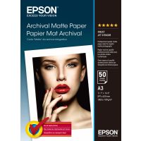 Epson Archival Matte Paper, DIN A3, 189 g/m², 50 Blatt, Matte, 189 g/m², A3, Weiß, 50 Blätter, SureColor SC-T7200D SureColor SC-T7200 SureColor SC-T5405 SureColor SC-T5400M SureColor SC-T5400...