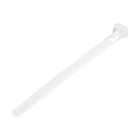 StarTech.com 12cm(5") Reusable Cable Ties, 7mm(1/4") wide, 30mm(1-1/8") Bundle Dia. 22kg(50lb) Tensile Strength, Releasable Nylon Ties, Indoor/Outdoor, 94V-2/UL Listed, 100 Pack, White - Nylon 66 Plastic - TAA (CBMZTRB5)