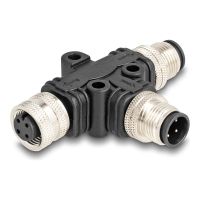 Delock Netz-Splitter - M12 (4-polig) (M) zu M12 (4-polig)