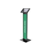 Compulocks Galaxy Tab A9+ Apex Enclosure Brandable Floor Stand Black - Aufstellung - für Tablett - Branding-fähig - verriegelbar - Metallrahmen - Schwarz - Bildschirmgröße: 27.9 cm (11")