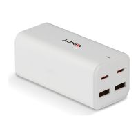 Lindy Netzteil - 100 Watt - 5 A - Power Delivery 3.0 + PPS, GaNFast - 4 Ausgabeanschlussstellen (2 x USB-C, 2 x USB)