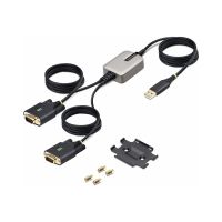 StarTech.com 13ft (4m) 2-Port USB to Serial Adapter Cable, Interchangeable DB9 Screws/Nuts, COM Retention, USB-A to DB9 RS232, FTDI, Level-4 ESD Protection, Windows/macOS/ChromeOS/Linux - Rugged TPE Construction (2P6FFC-USB-SERIAL)