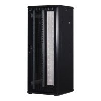 Rockstable 32 HE 19" Serverschrank mit Gitternetztür, Freistehendes Gestell, 32U, 800 kg, Sperrschloss, Ablageschienen, Verstellbare Füße